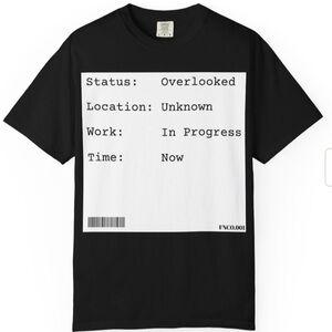 Black Graphic T-Shirt with Text Design